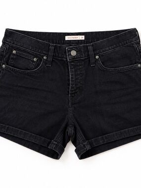 Levi's Black Cuffed Denim Shorts Women's Size 31 4 Inch Inseam